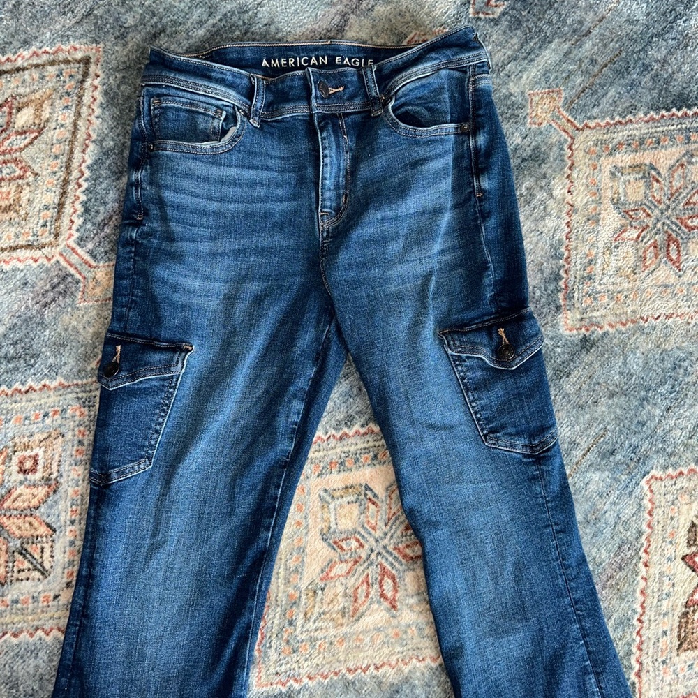 American Eagle Outfitters Dark Blue Stretch Jeans